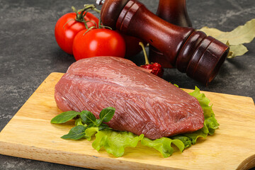 Raw beef piece for cooking
