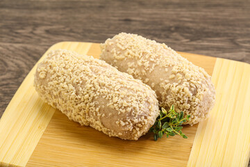 Raw chicken cutlet for roast