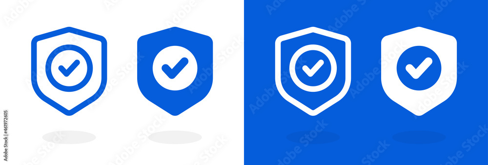 Poster security shield protected icon set.