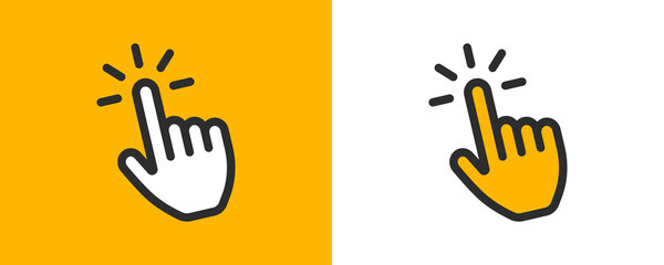 Hand cursors icon. Clicking icon vector illustration
