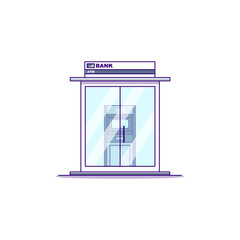 ATM Machine building vector illustration