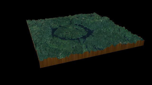 René-Levasseur Island terrain map 3D render 360 degrees loop animation