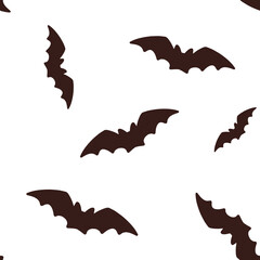 Different size drawn bats seamless isolated pattern