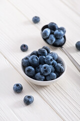 Fresh blueberry in a white plate