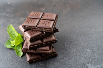 chocolate tower pieces chocolates with mint. recipe Cooking handmade chocolate bar, dessert, candies