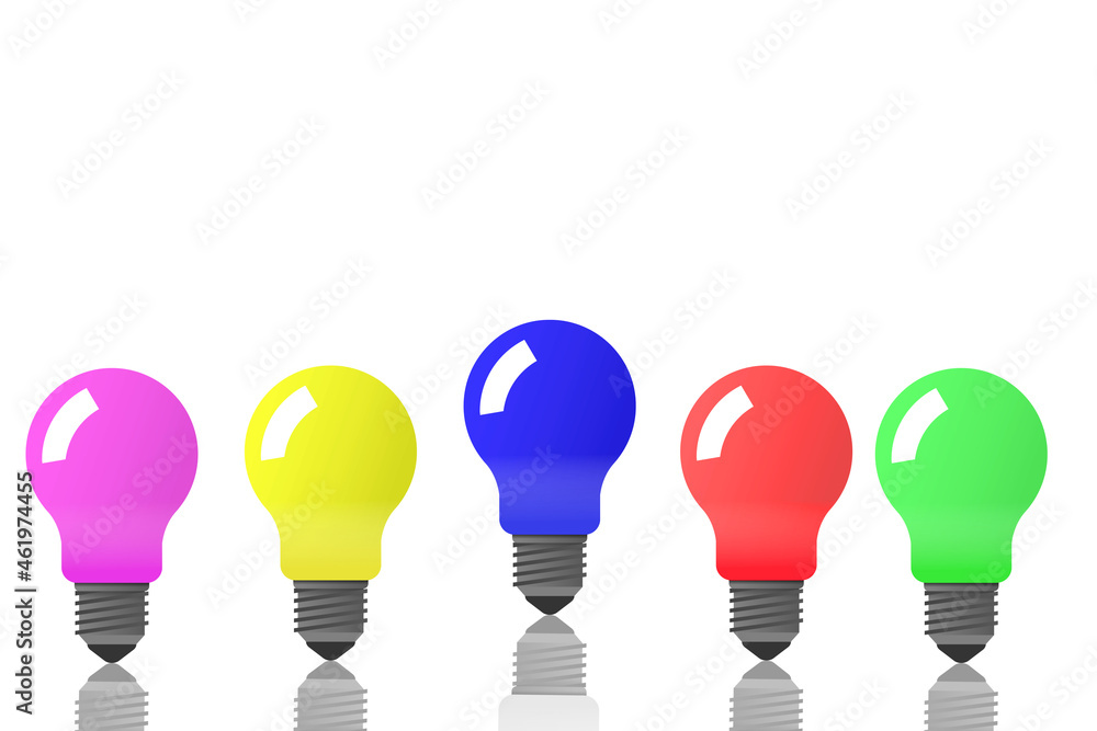 Poster 3d rendering lamp light bulb idea icon concept, innovation idea, industrial symbol, lamp light bulb idea icon concept top view on isolated on white background