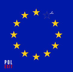 Concept image of the Poland leaving the European Union - Polexit. vector illustration for magazine, poster, social media marketing