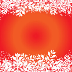 the background is red with snowflakes