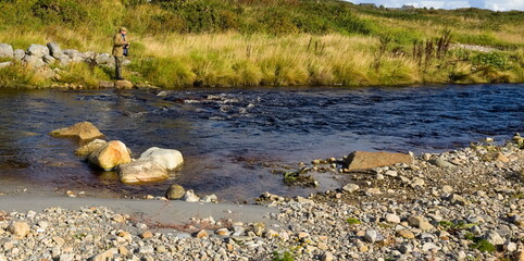 Fishing the burn at Leargybreck, Jura