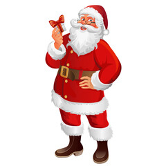 real Santa Claus gives gifts for Christmas