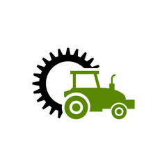 Tractor gear logo concept design isolated on white background