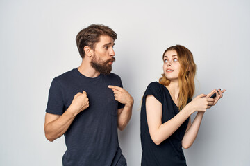 family hug communication friendship posing isolated background