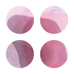 Set of watercolor stain. Spots on a white background. Watercolor texture with brush strokes