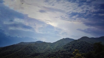 Obraz premium View of beautiful sky and hill, Make the image darker color