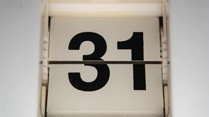 Number of date on calendar clock running from 1 to 31