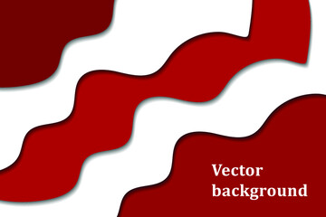 Beautiful abstract red-white background with shadow, texture design, vector illustration
