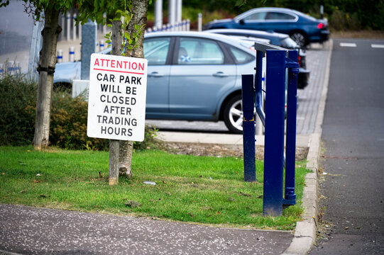 Car Park Will Be Closed After Trading Hours Sign