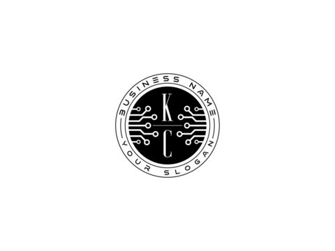 Technology KC Logo, Initial kc Technology Logo Design for it Consulting or Brand