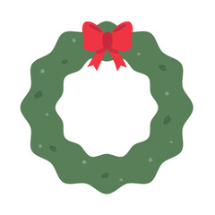 A Cute cartoon Christmas wreath vector icon art © daisylove