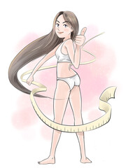 Healthy diet illustration for body management