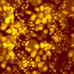 Abstract spots of light and bokeh seamless pattern. Digital picture with watercolour texture. Mixed media artwork. Endless motif for packaging, scrapbooking, textiles.