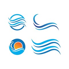 Obraz premium water wave icon vector illustration design