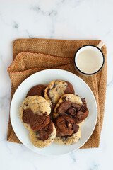 Black and white chocolate chips