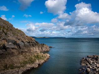 Fototapeta na wymiar the cliffs of the southern Pembrokeshire coast at Bosherston along the coast path