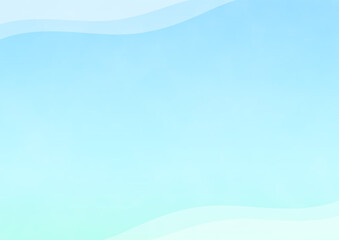 背景　グラデーション　白い波枠　水色