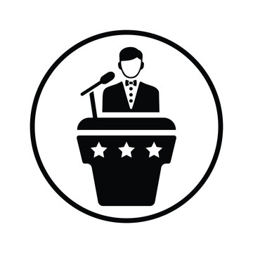 recommend clip art: Speaker, spokesperson, speak icon. Black vector design.