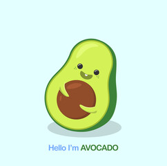 Funny avocado character vector illustration