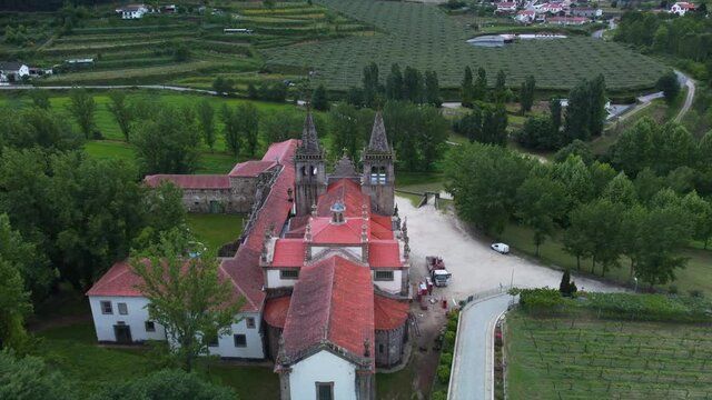 Mosteiro de Pombeiro, Felgueiras, Portugal, Vista a&eacute;rea de topo