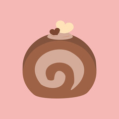 シンプルでかわいいバレンタインのチョコレートケーキのイラスト