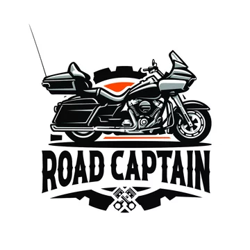 Road captain motorcycle, bike club emblem logo template Stock Vector |  Adobe Stock