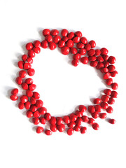  Saga Seed Acacia beans red in colour heart shape border