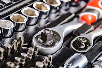 Composition with a variety of metal tools