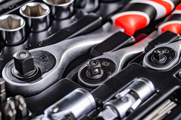 Composition with a variety of metal tools