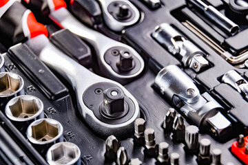 Fototapeta premium Composition with a variety of metal tools