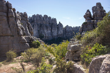 Fototapeta na wymiar Torcal de Antequera, provincia de Malaga, comunidad autonoma de Andalucia o Andalusia, pais de España o Spain