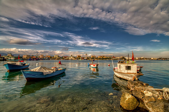 Boats in the fishing port