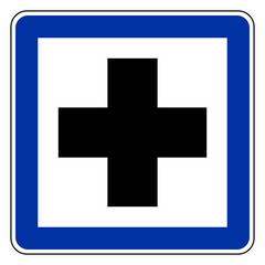 Erste Hilfe und Schild