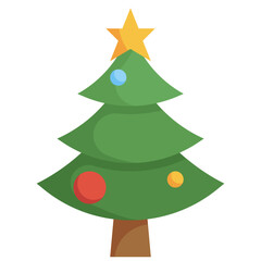 CHRISTMAS TREE flat icon,linear,outline,graphic,illustration