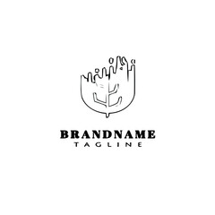 burning bush logo icon design template black isolated vector