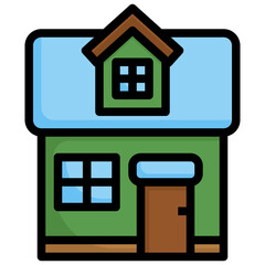 HOUSE filled outline icon,linear,outline,graphic,illustration