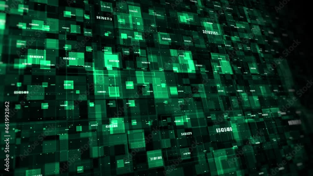 Poster technology digital number and geometric abstract background. 3d rendering animation 4k