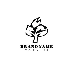 burning bush logo cartoon icon symbol template black isolated vector illustration