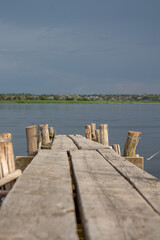Wooden pier near the river