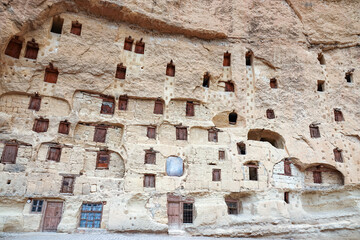 Chambers carved into the rocks