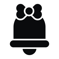 bell glyph icon, Merry Christmas and Happy New Year icons for web and mobile design.