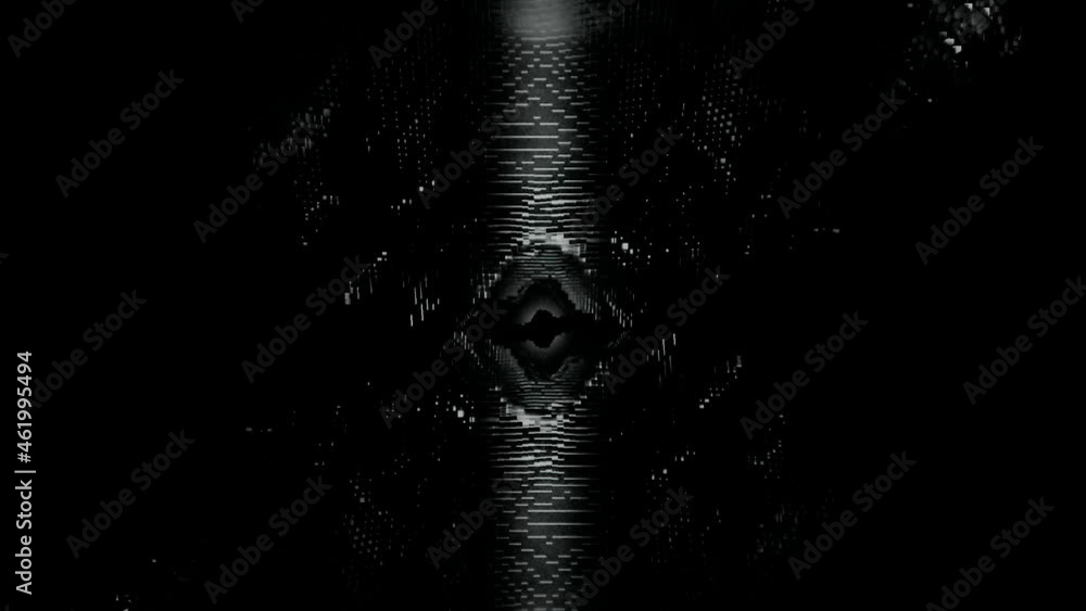 Poster abstract flight inside digital dark mystical tunnel, seamless loop. design. moving inside long under